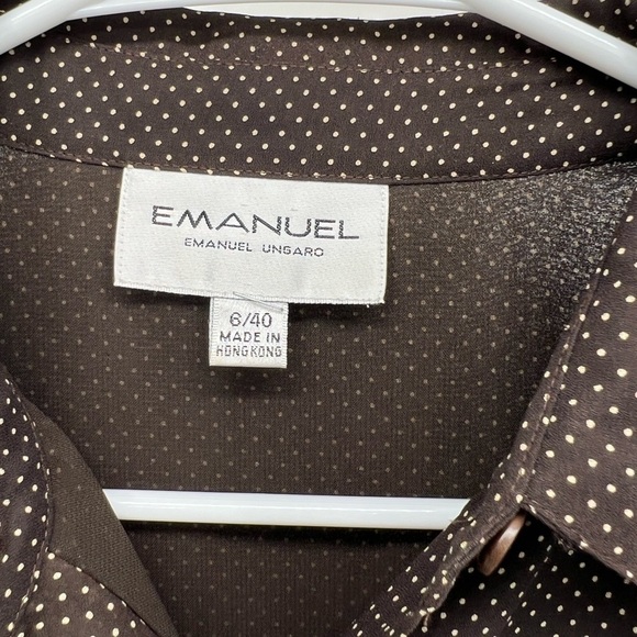 Emanuel Ungaro brown polka dot dress sleeveless maxi size 6/40 - Picture 5 of 11